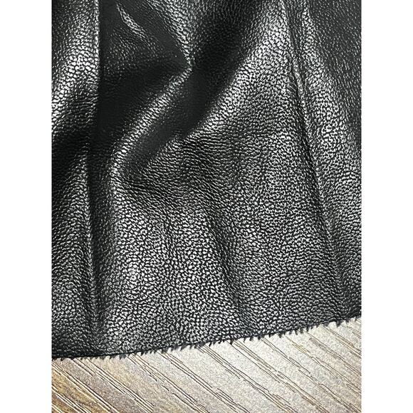 Lane Bryant Skirt Women 14/16 Black Faux Leather Pleated Flared Swing Midi - Picture 6 of 11